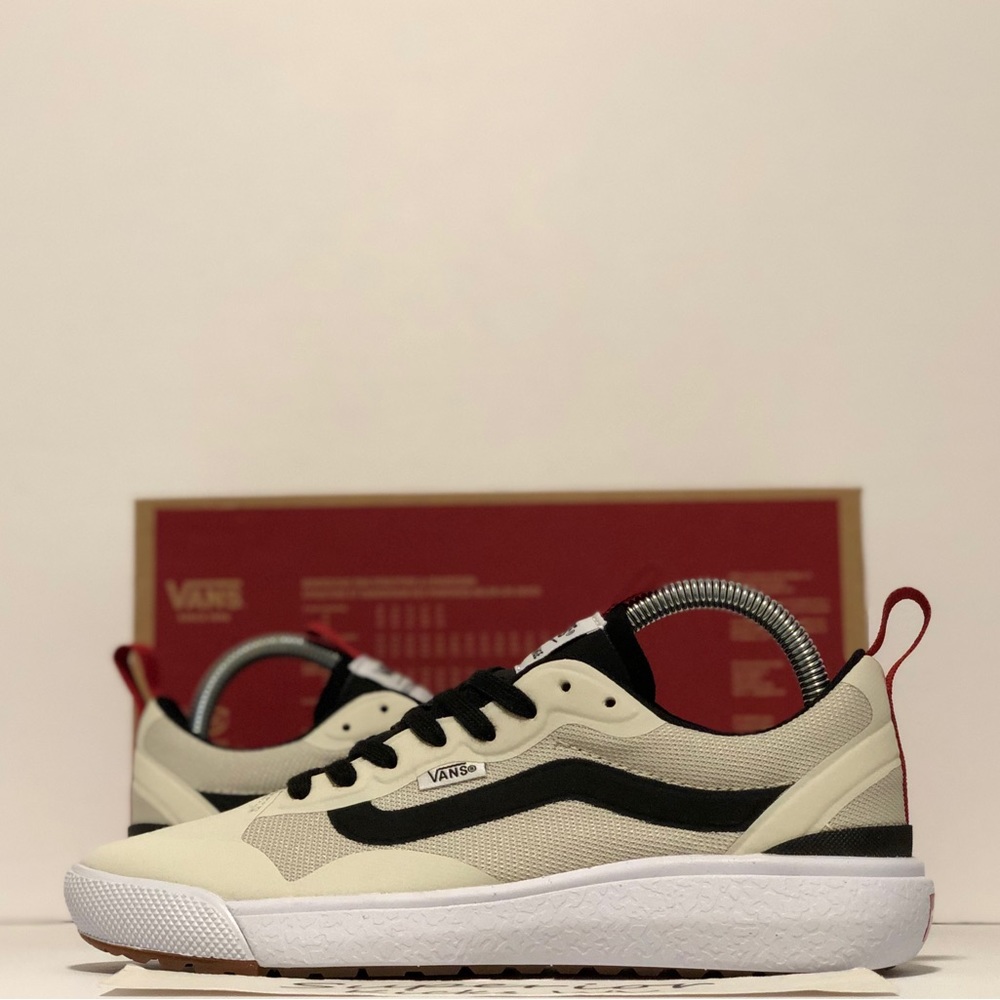 Vans Cream and Black Women's Sneakers